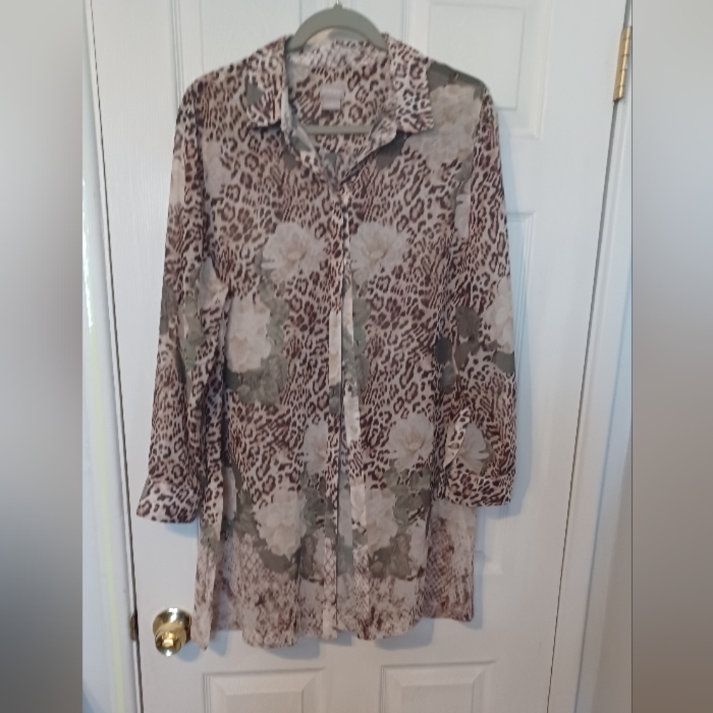 Chicos Chiffon Tunic Blouse 2
